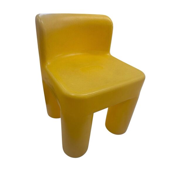 Vintage Little Tikes CHILD SIZE Yellow Chunky Chair Sturdy Plastic Made In USA - Picture 14 of 16